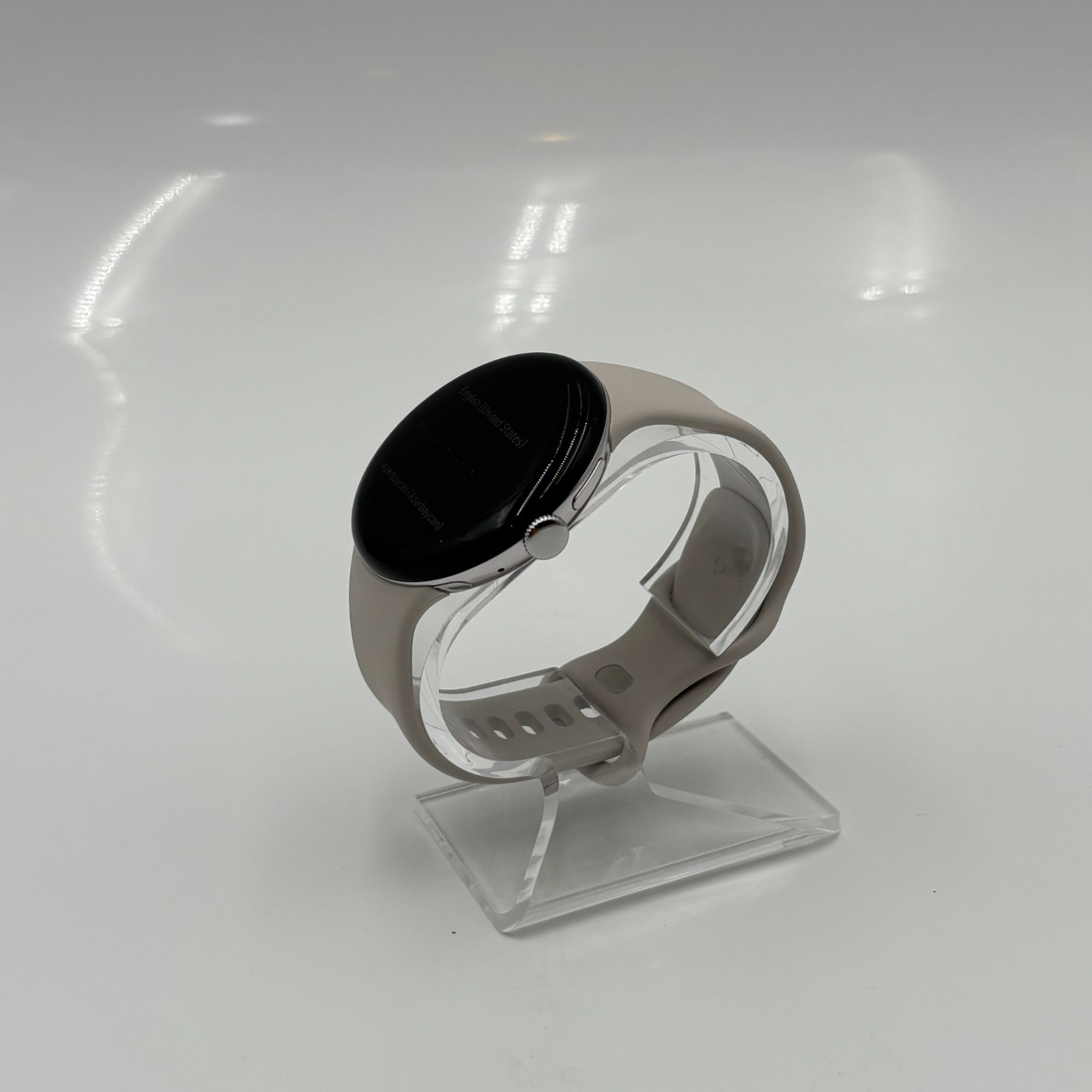 Google Pixel Watch 4 45mm Polished Silver Aluminum Case Porcelain Band NEW