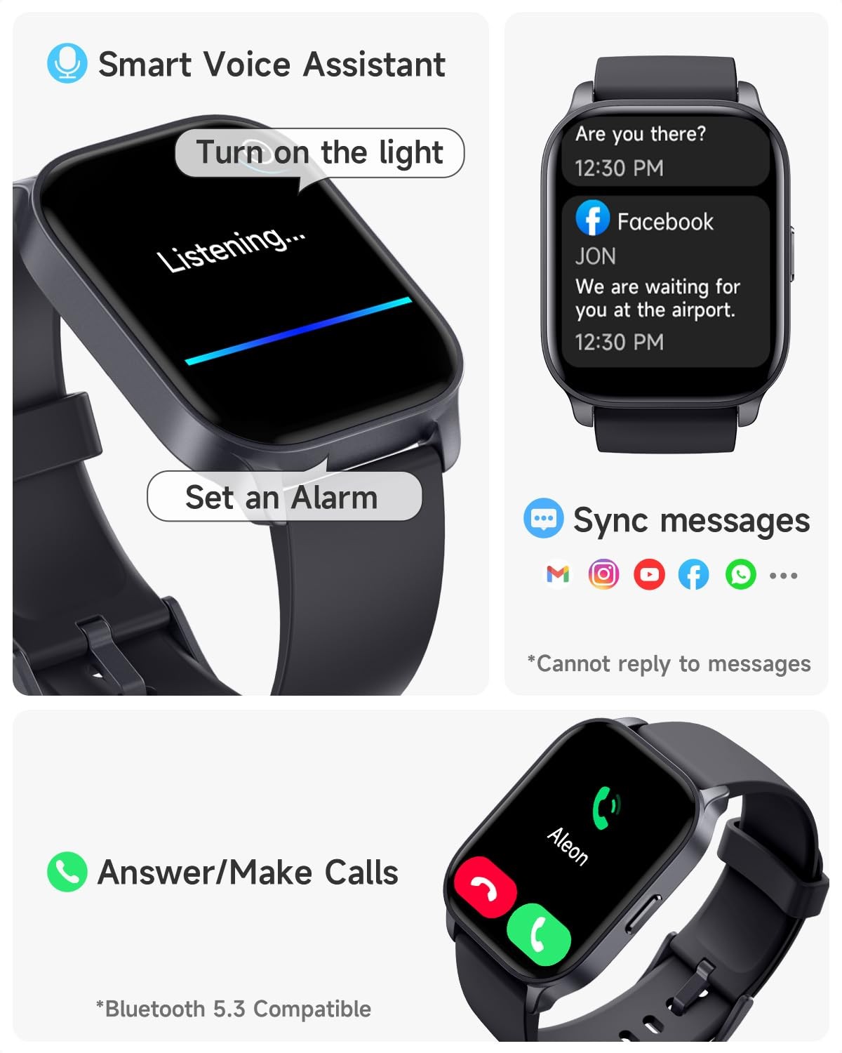 TOOBUR Smart Watch for Men Women, Smartwatch Compatible Android and iOS Phone…