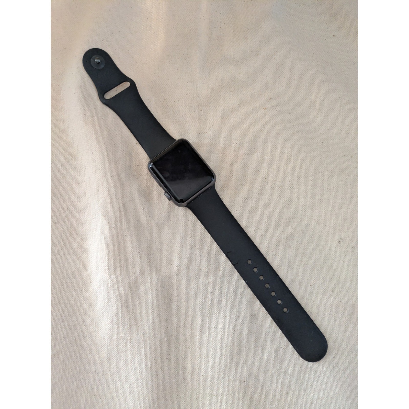 Apple Watch Series 1 42mm Space Gray Aluminum Case Black Sport Band Parts Only