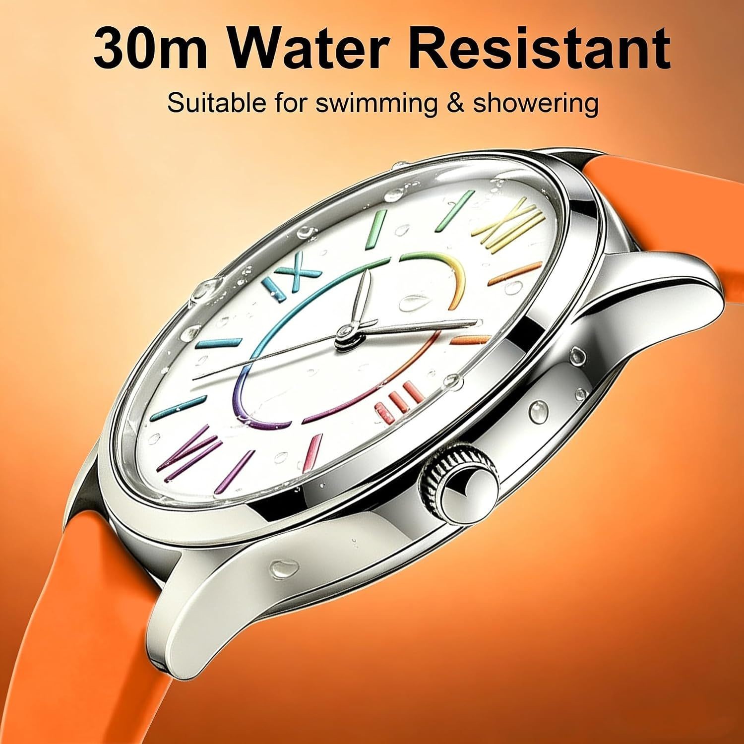 Colorful Waterproof Strap Compatible with Women’s Analog Watch