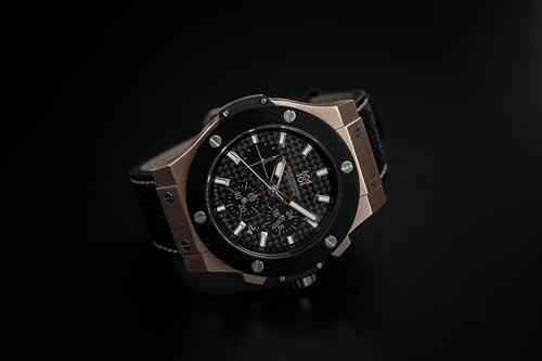 [HYAKUICHI 101] No.8L Hyakuichi Chronograph Watch Pink Gold Carbon Fiber Black