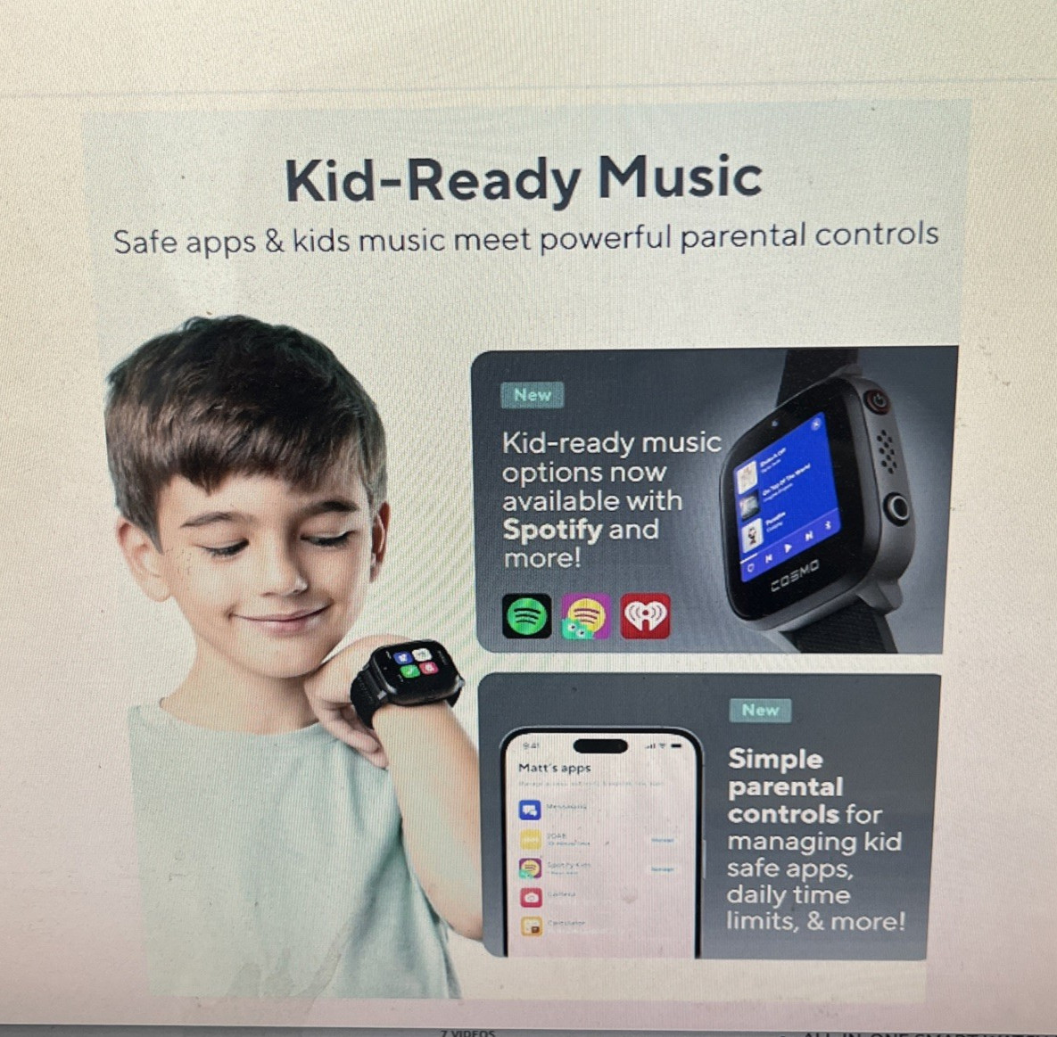 JrTrack 4 Kids Smart Watch by COSMO | Phone Watch & GPS Tracker Black