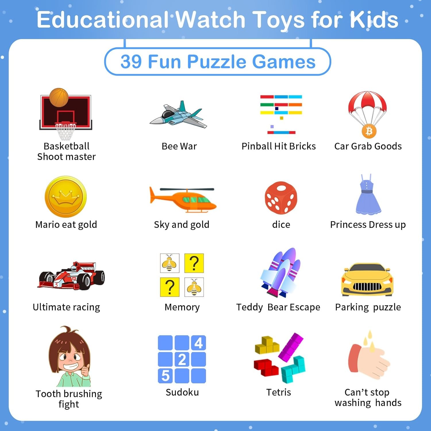 Smart Watch for Kids with 39 Games Alarm Clock, Touchscreen, Calendaring Camera