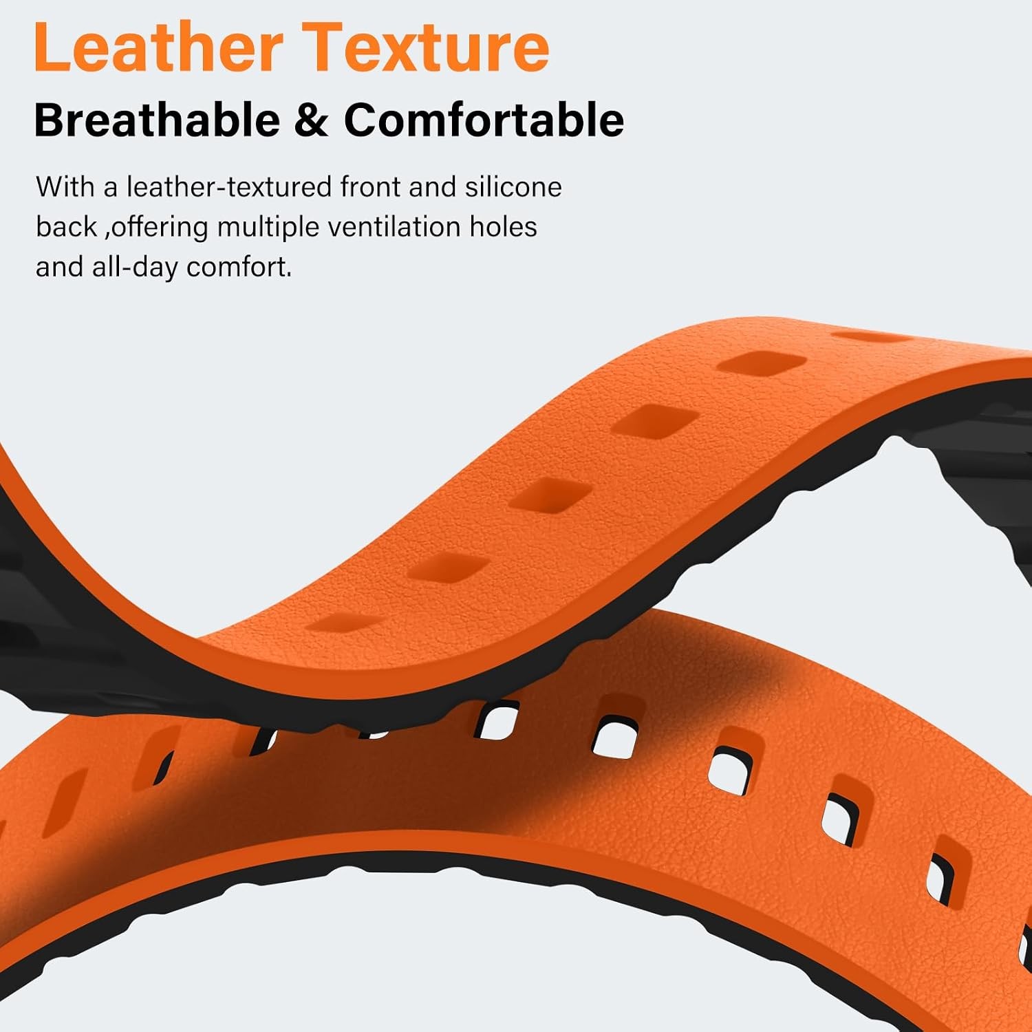 Silicone Strap Compatible with Apple Watch 42mm Series 10/11 Breathable