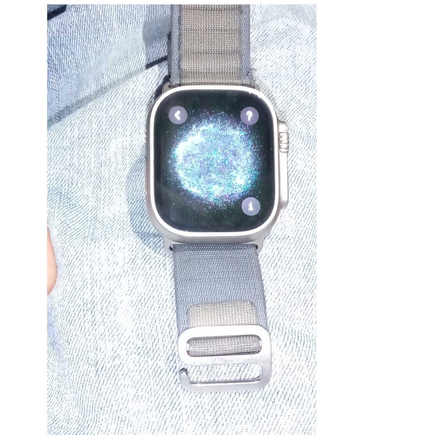 Apple Watch Ultra 49mm Titanium Silver 32GB GPS Water-Resistant Gray Nylon