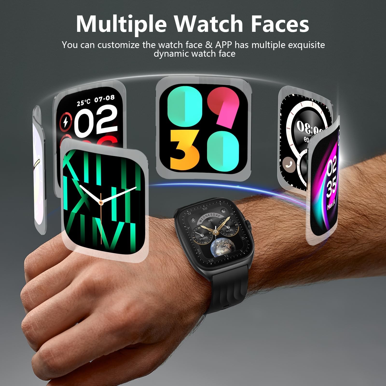 SOUYIE Smart Watch 1.85″ AMOLED Display IP68 Waterproof Fitness Tracker for