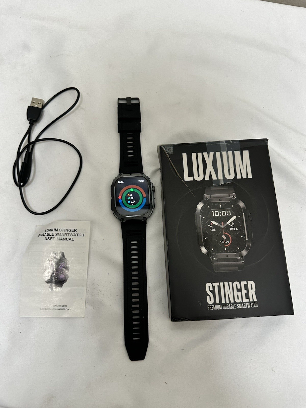 LUXIUM Stinger Premium Durable Smartwatch Black Silicone Band