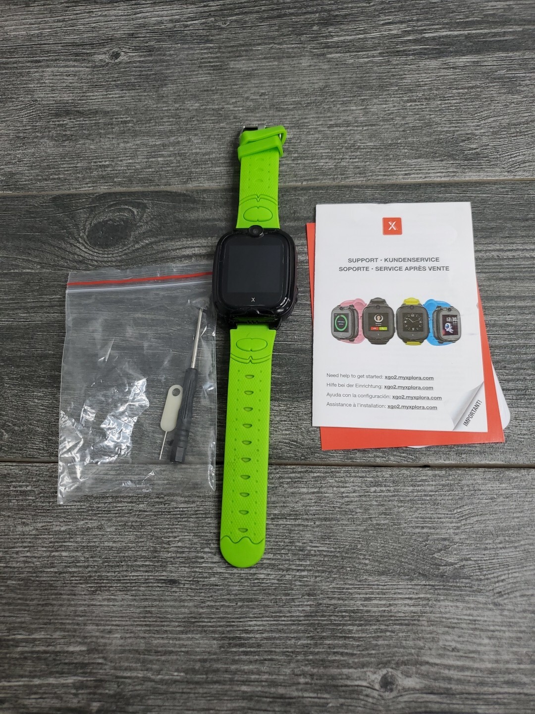 Xplora XGO 2 Smartwatch for Kids GPS 4G Water Resistant – Black,green Band