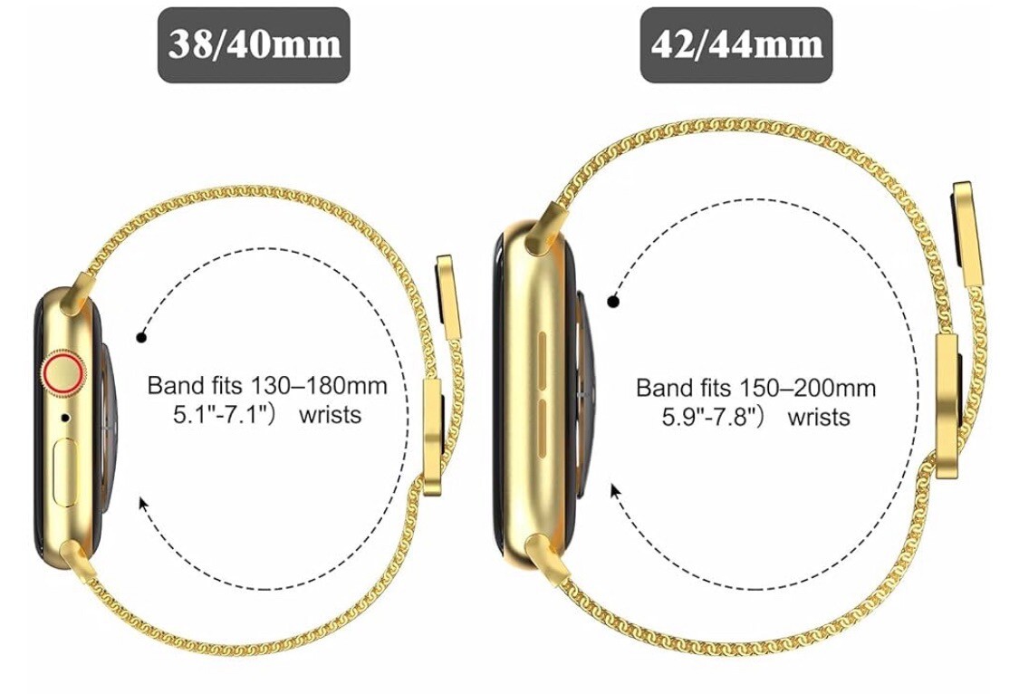 24K Gold Plated 41MM Apple Watch SERIES 9 Gold Plated Mesh Loop Stainless Steel