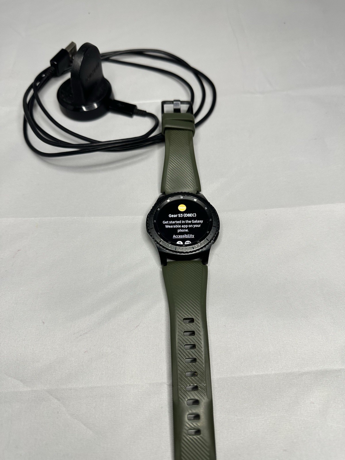 Samsung Gear S3 SM-R760 46mm SS Black Case Green