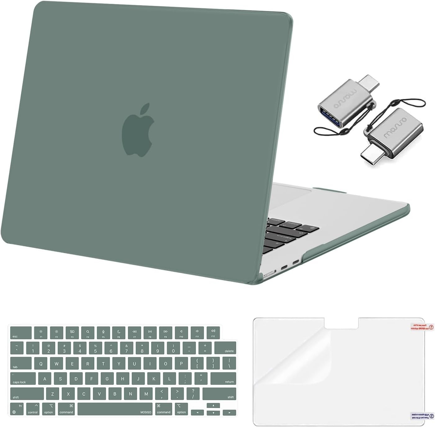 Case For MacBook Air 15″ M5 M4 M3 M2 2025-2023 A3448 A3241 A3114 A2941, Emerald