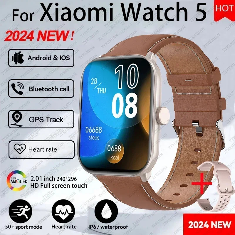 Xiaomi Watch 5 HD AMOLED Display Heart Rate Bluetooth Call GPS Track Waterproof