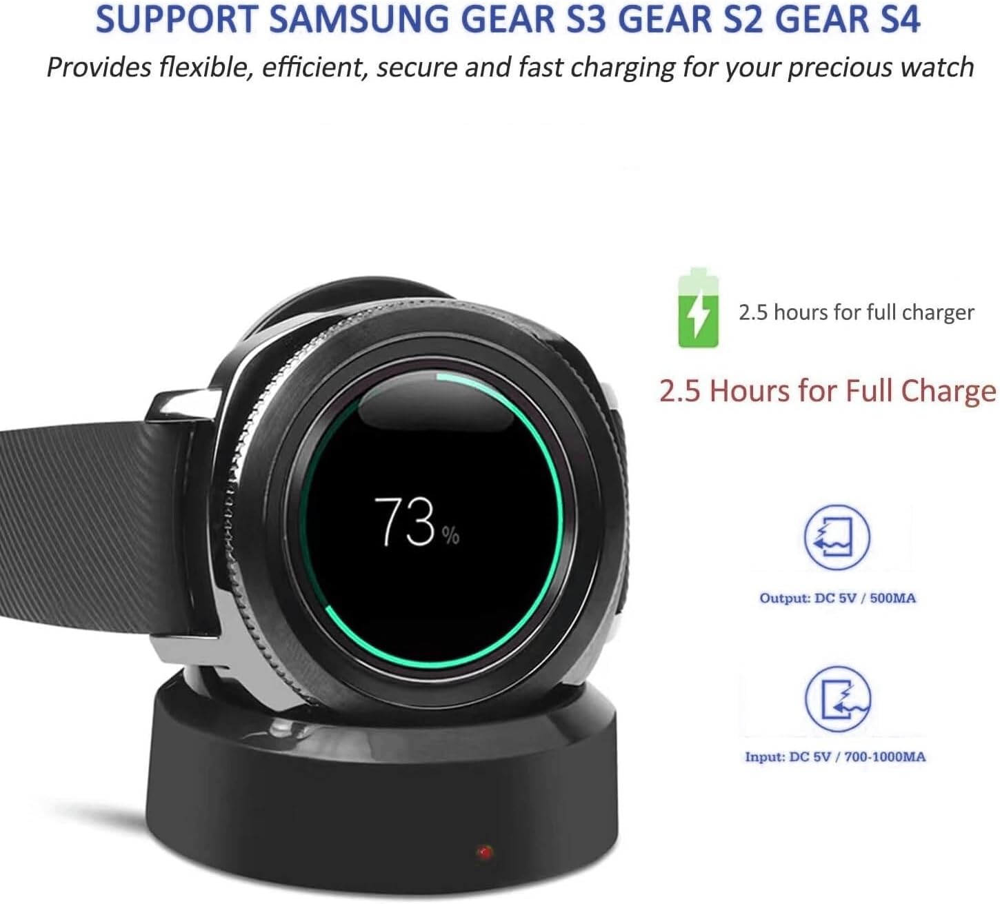 Samsung Gear S3 Watch Charger, Fast Speed Stable Frontier Dock Station for S4 S3