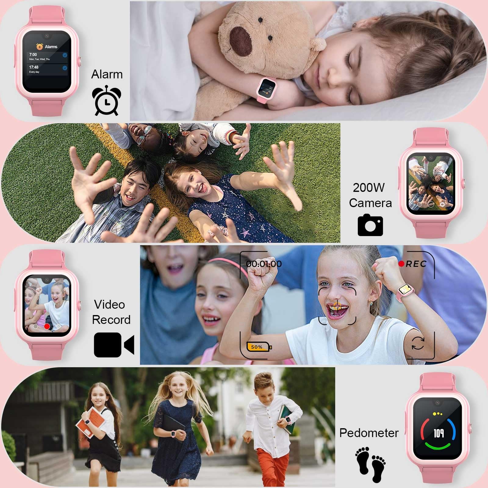 Wonlex 4G GPS with SIM Card, 1.78″ AMOLED Large Touch Screen for , Boys Girls…