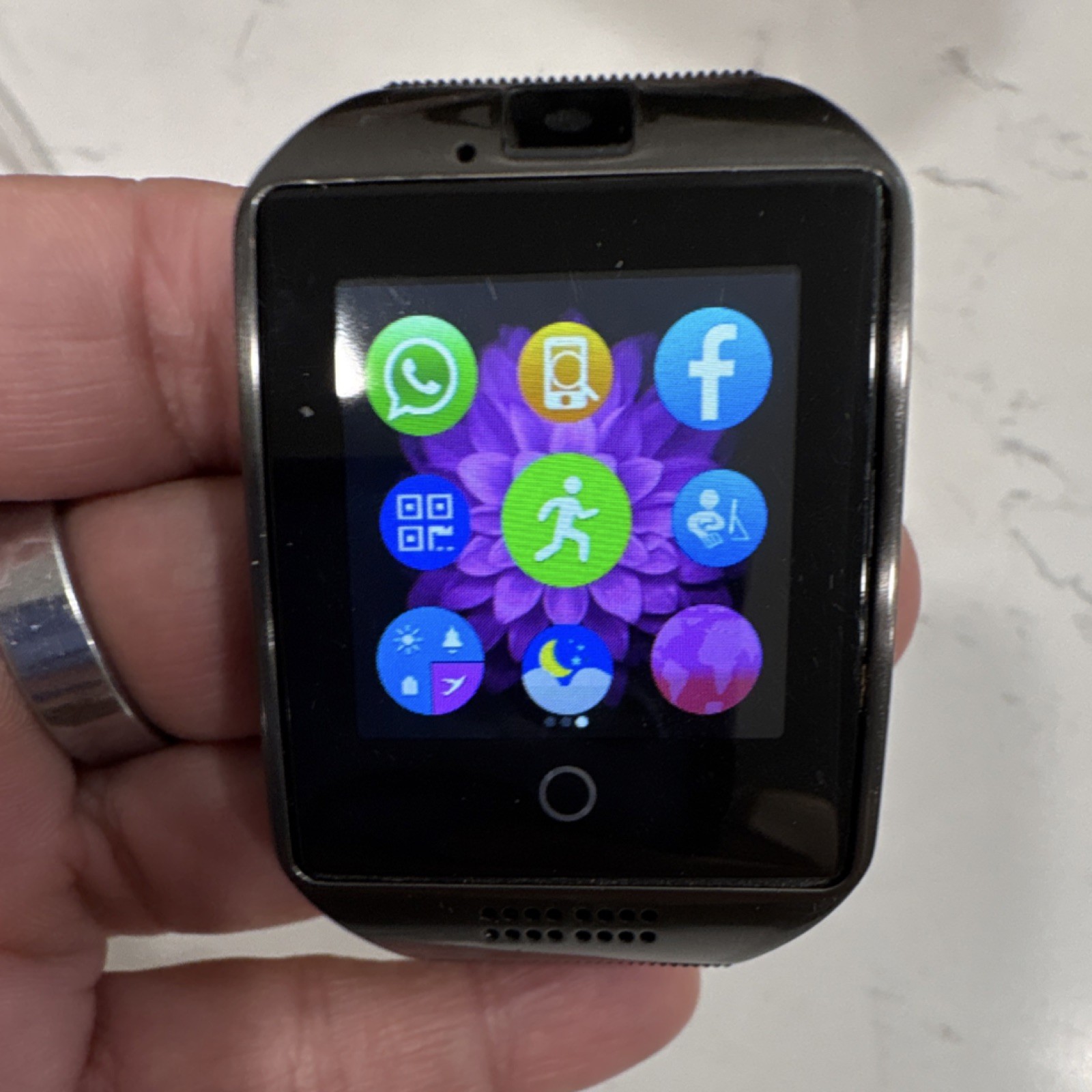 Black Touchscreen Smart Watch Silicone Band Bluetooth Fitness Tracker Android i…