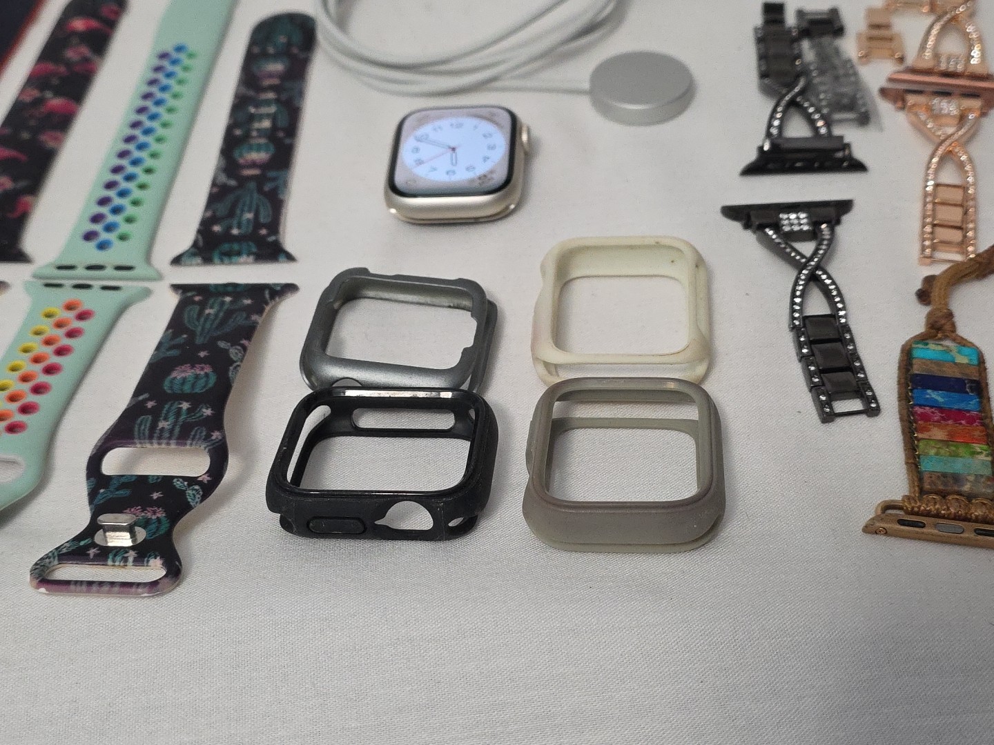 Apple Watch Series 8 Aluminum & Ceramic 41 mm Case w/ Bands & Accessories