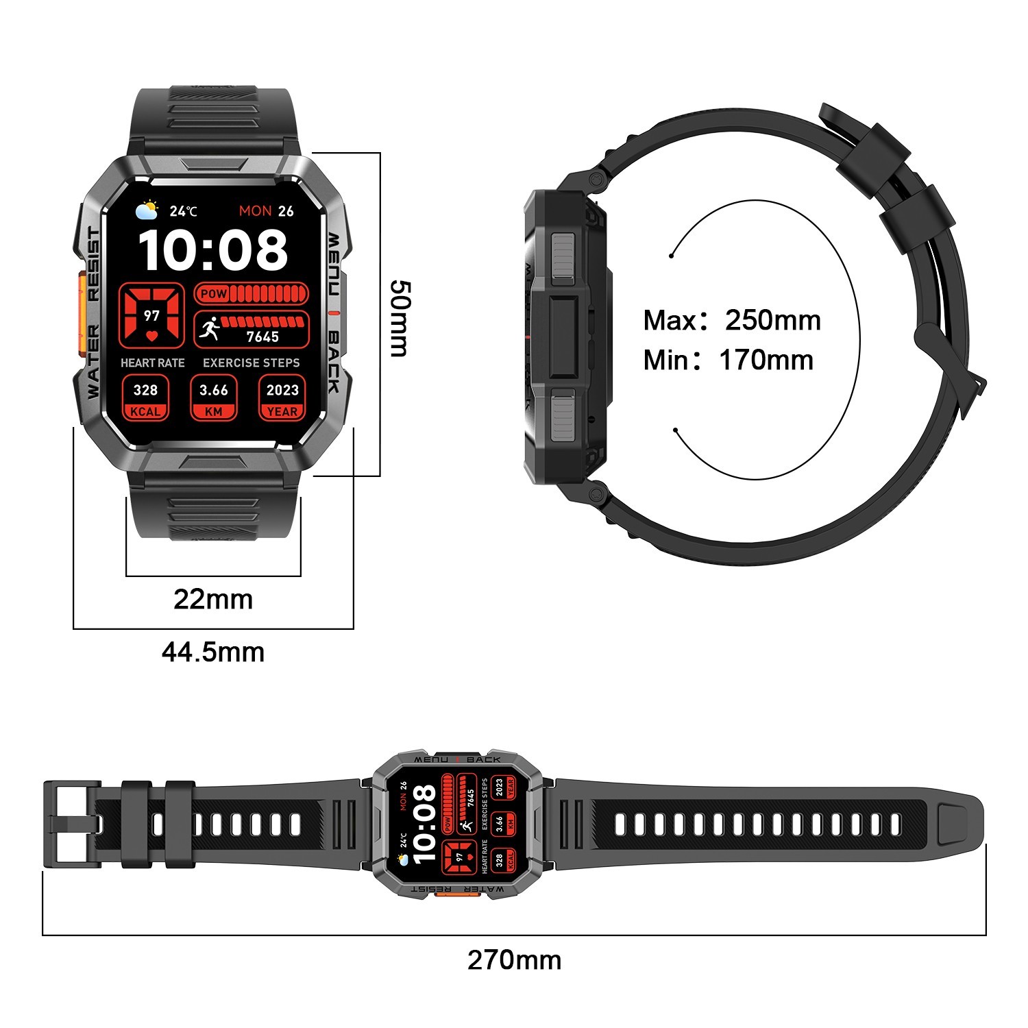 🔥Military Smart Watch for Men(Call Receive/Dial)Rugged Tactical Fitness Tracker
