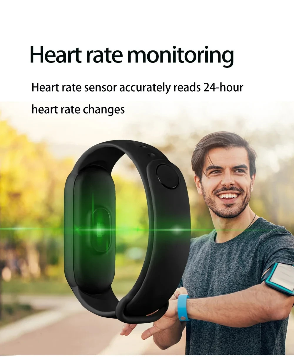 10pcs/lot ups free ship M7 Smart Band Watch Silicone Heart Rate Smart Band
