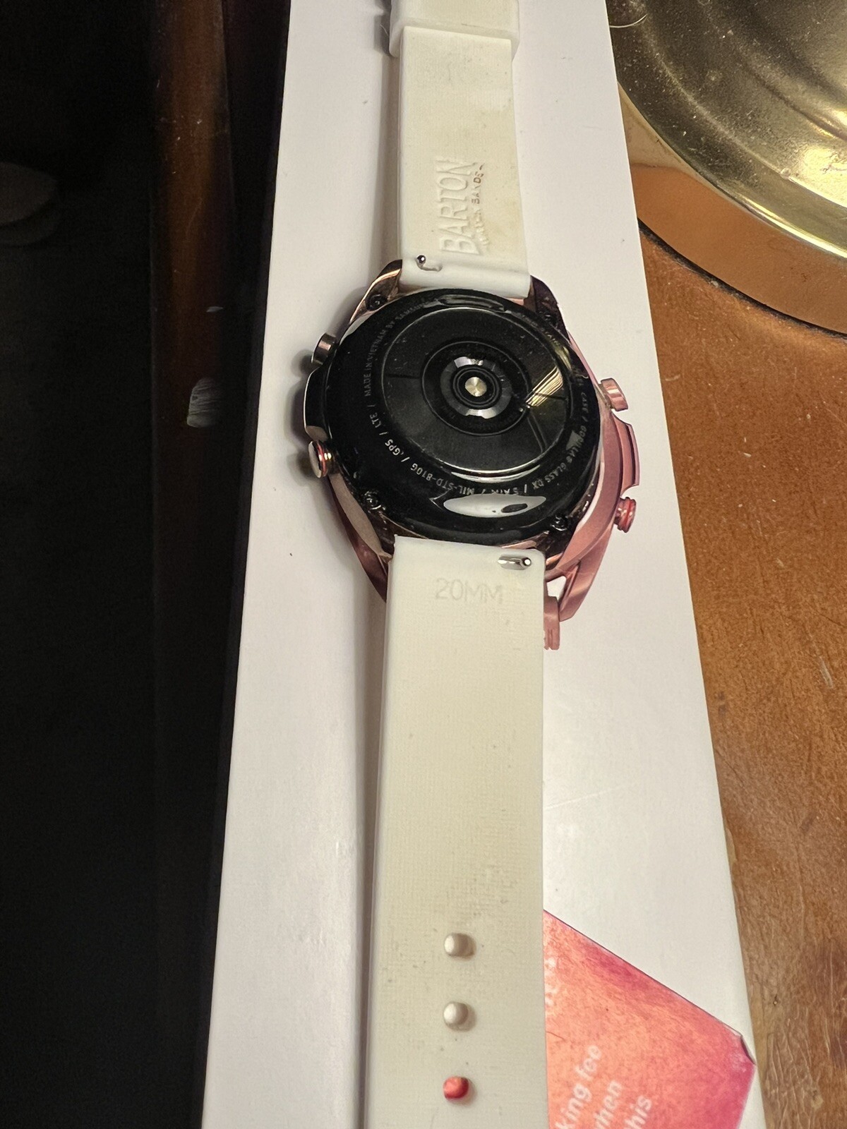 Samsung Galaxy Watch3 SM-R850 41mm Stainless Steel Case with White Band.