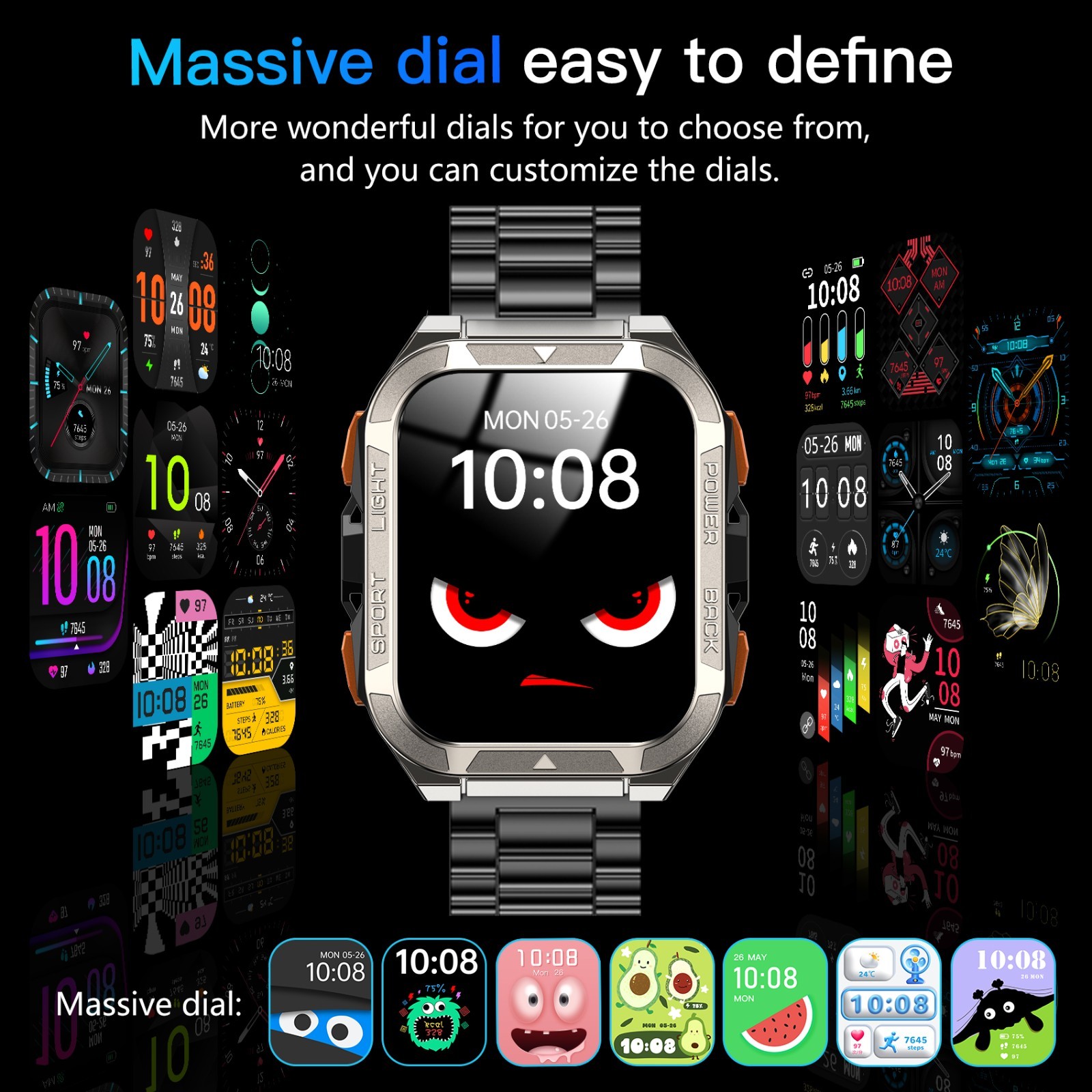 Military Smart Watch Men,Built-in GPS /LED Flashlight /Compass ,With AI ChatGPT