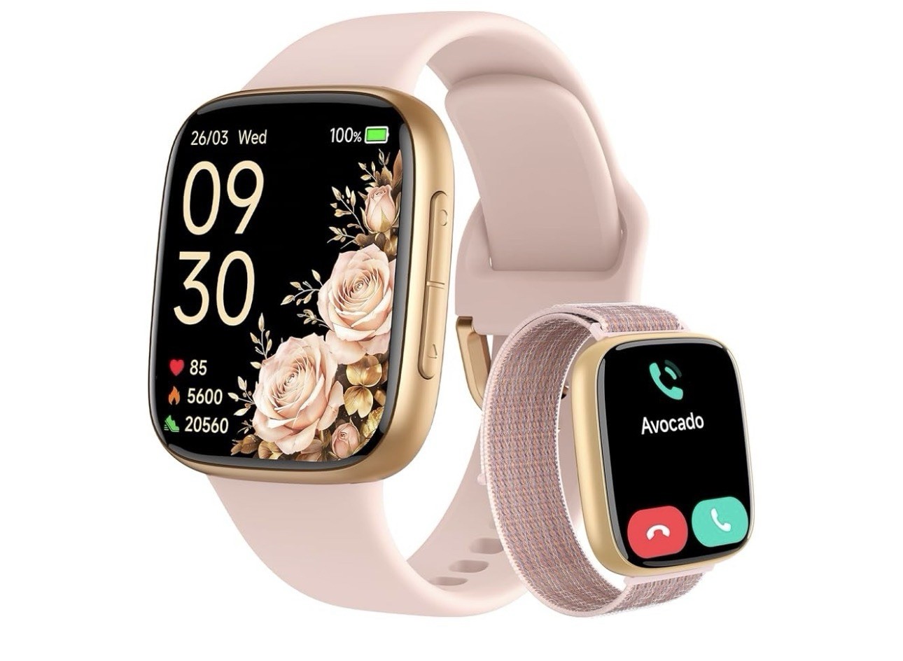 GTX20 Smart Watch AMOLED Display Pink Band Bluetooth Fitness Tracker Android iOS