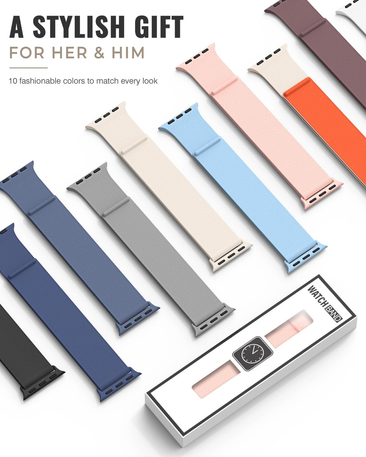 Magnetic Silicone Sport Band for Apple Watch 38mm 40mm 41mm 42mm 44mm 45mm 46mm