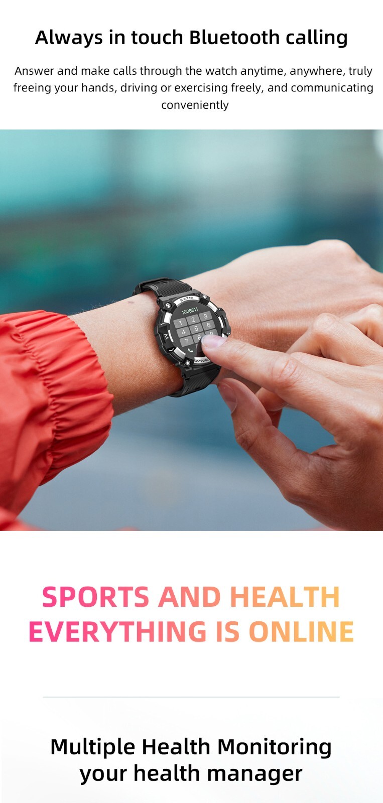 LOKMAT ATTACK 2 PRO Smart Watch Men Bluetooth Calls Fitness Tracker Sport Watch