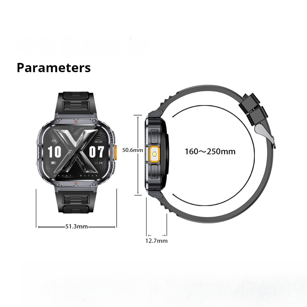 2.0″Military Smart Watch Men (Call Receive/Dial) Rugged Tactical Fitness Tracker