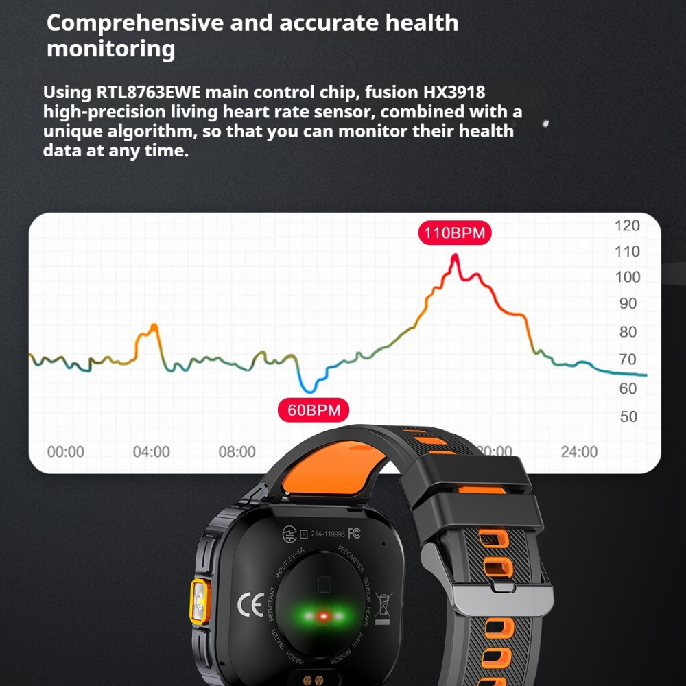 2.0″Military Smart Watch Men (Call Receive/Dial) Rugged Tactical Fitness Tracker