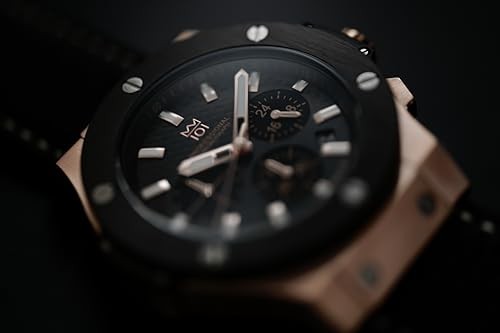 [HYAKUICHI 101] No.8L Hyakuichi Chronograph Watch Pink Gold Carbon Fiber Black