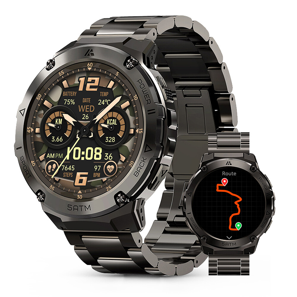 2024 Original AMAZTIM TANK T3E GPS Smart Watch Men Waterproof 470mAh Big Battery