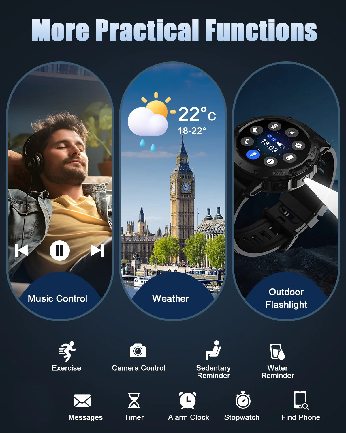 Men’s Luxury Smart Watch, 1.39″ AMOLED, Call & 114 Sports Modes