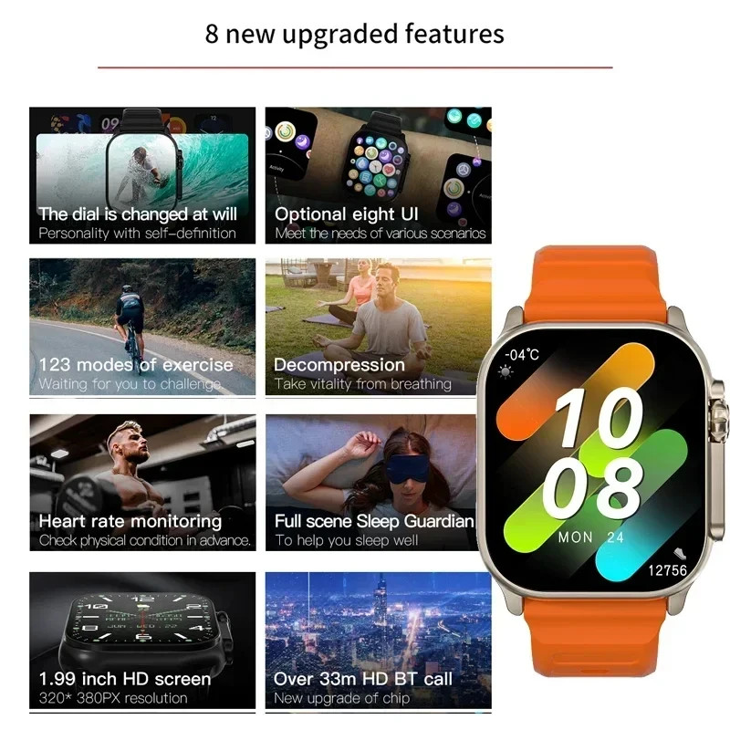 2026 Smart Watch for Men – 2.01″ HD Screen, Bluetooth, Fitness Tracker, Multi-Sp