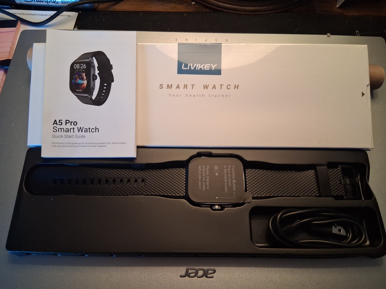 Smart Watch, Livikey Fitness Tracker with Heart Rate Monitor, Blood Oxygen, S…