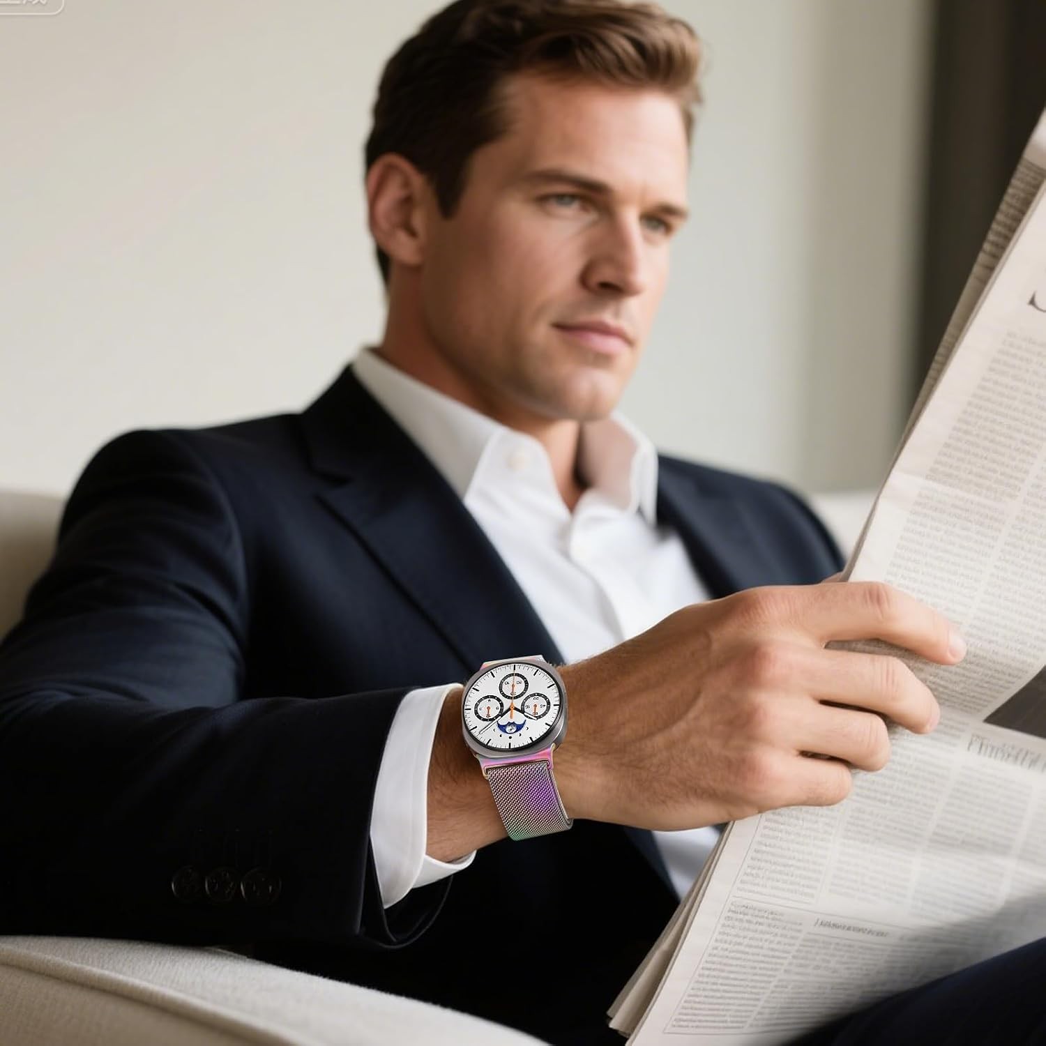 Colorful Soft Stainless Steel Mesh Band for Samsung Galaxy Watch 8 40mm 44mm