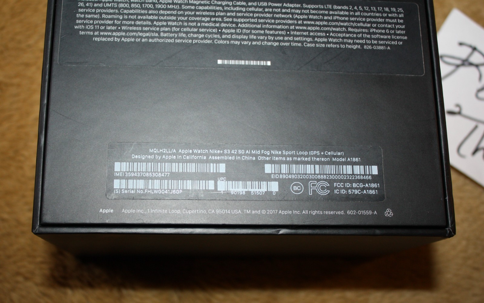 Nike+ Apple Watch Series 3-42mm (GPS + Cellular) LTD ED Mid Fog Sport Loop Mint!