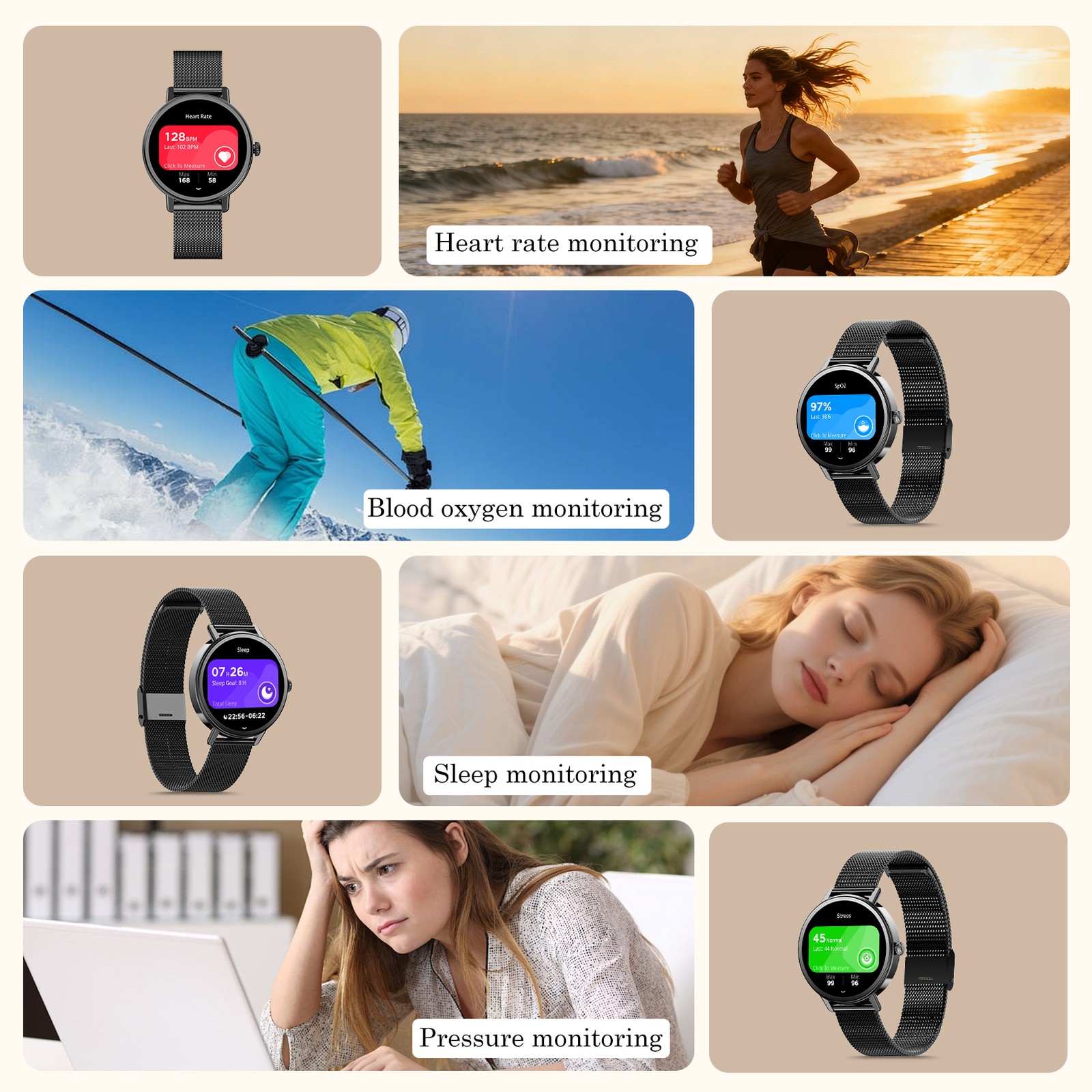 Blackview Smart Watch for Women lady with Bluetooth Calls Health Fitness Watches