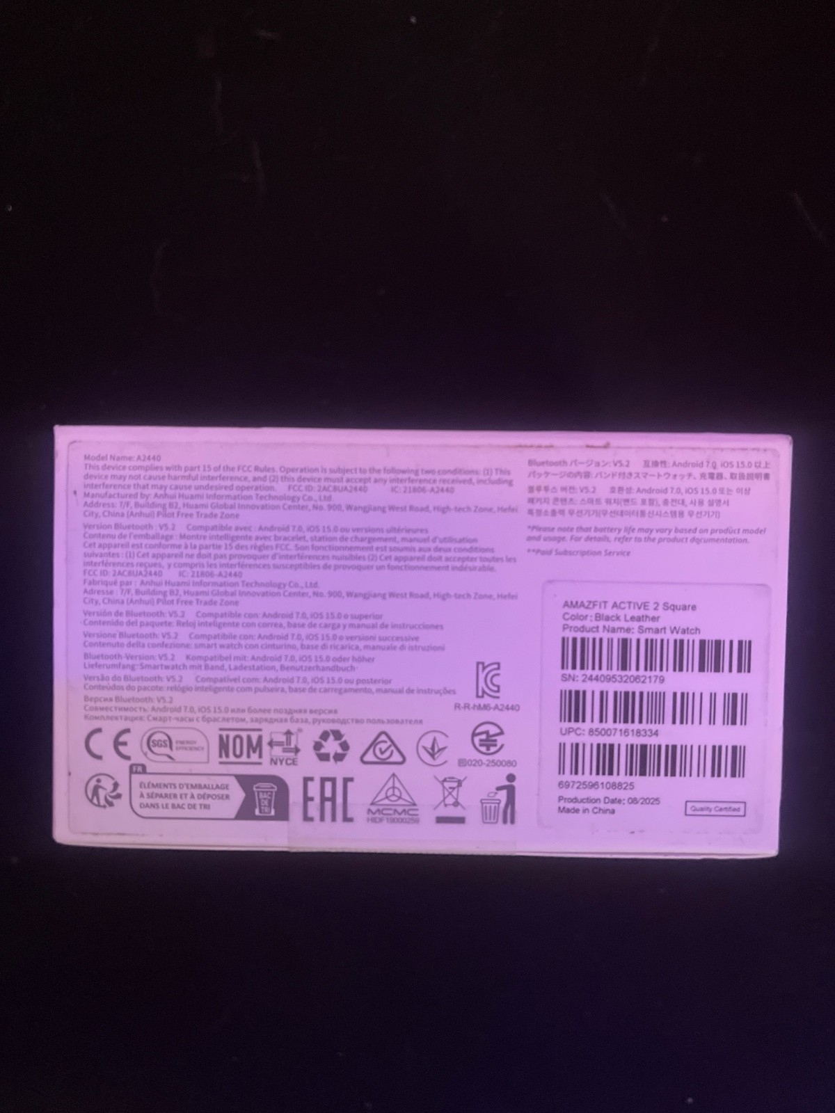Amazfit Active 2 Premium Smart Watch (Square) – Brand New SEALED