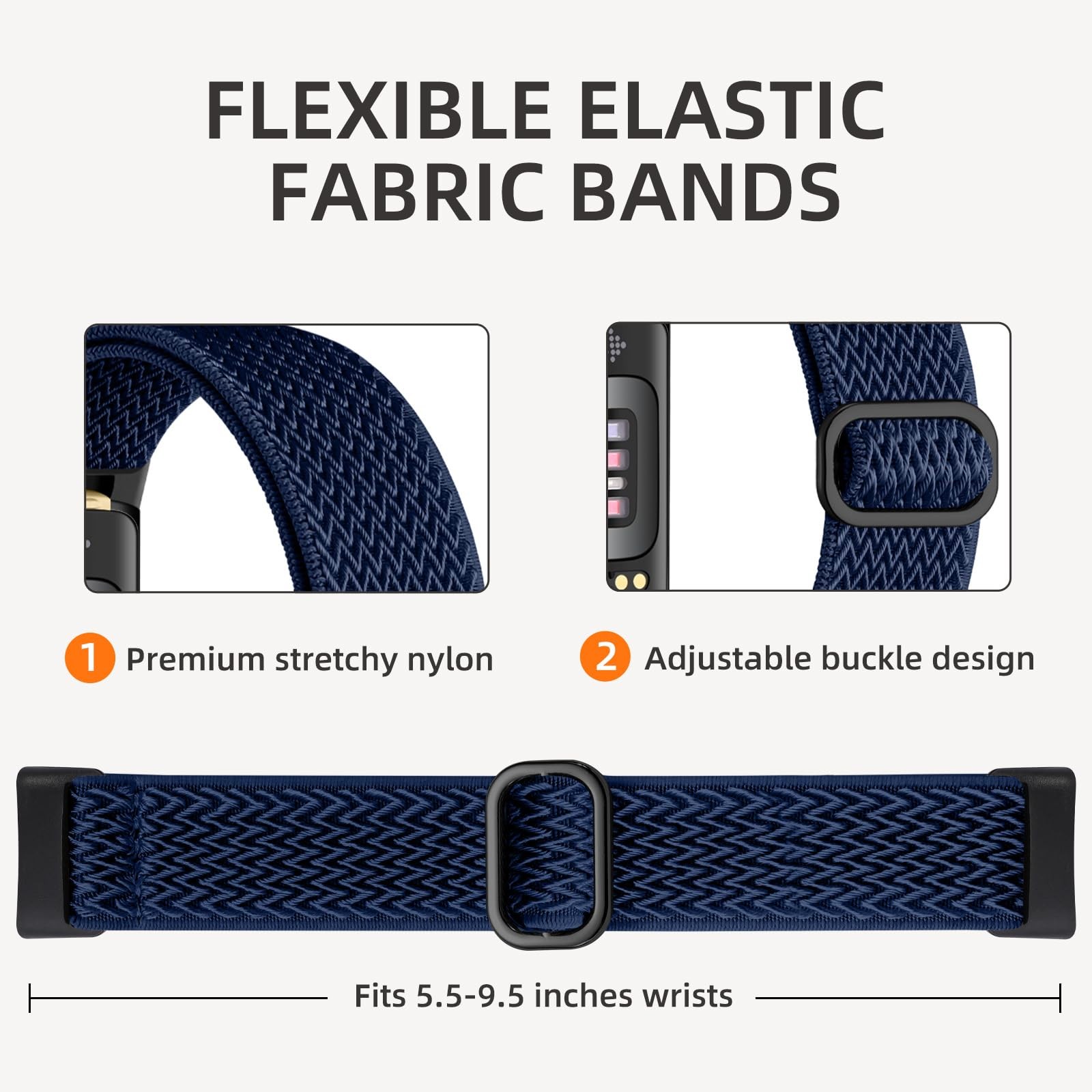 with Fitbit Charge 5 Bands/Fitbit Charge 6 Bands Men , Soft Adjustable Elasti…