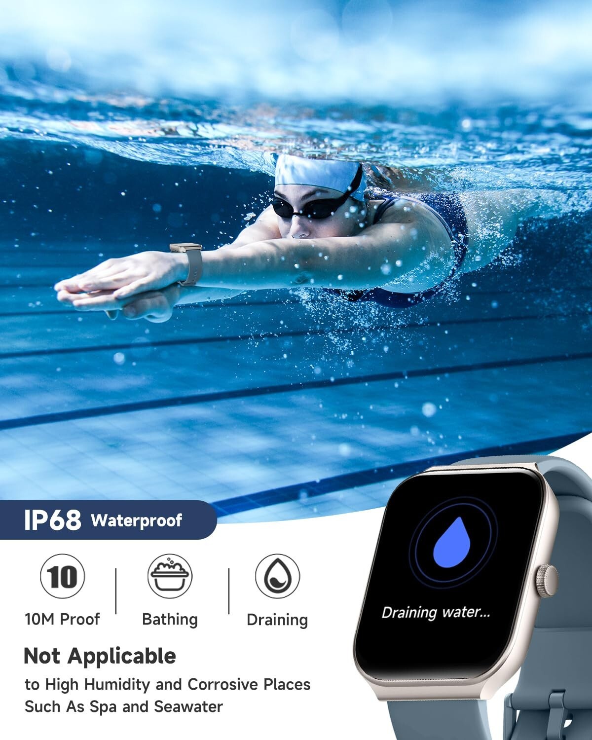 2025 Smart Watch For Men/Women, Waterproof Smartwatch Bluetooth iPhone Samsung