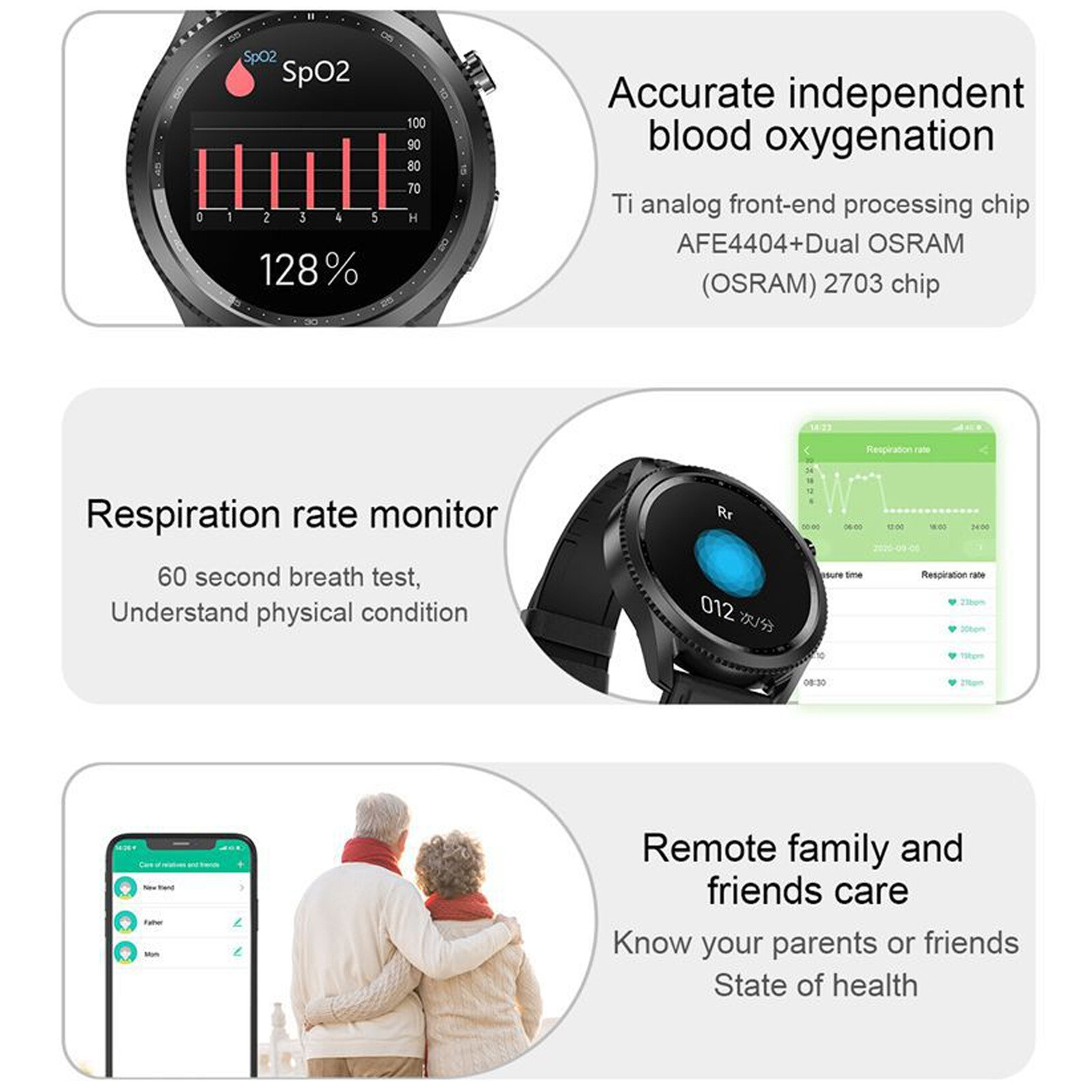 Men’s ECG Watch Sleep Heart Rate Health Blood Pressure Blood Monitor Smart Watch