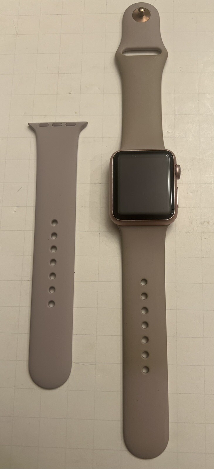 Apple Watch Sport 1st Gen Rose Gold 38mm Case 7000 Series w/ Lavender Sport Band