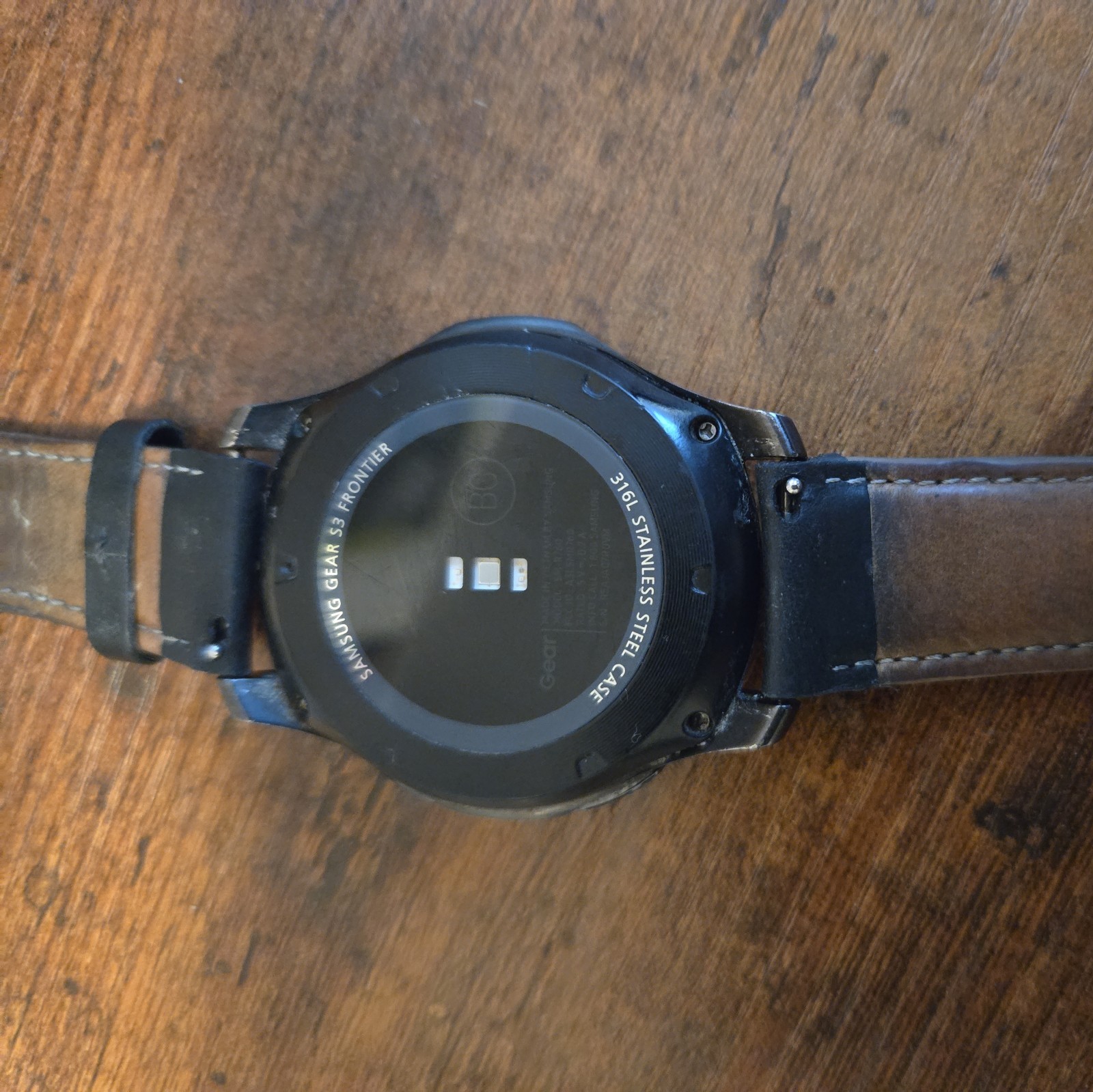 Samsung Galaxy Gear S3 Frontier 46mm Stainless Steel Case Black Sport Band R760