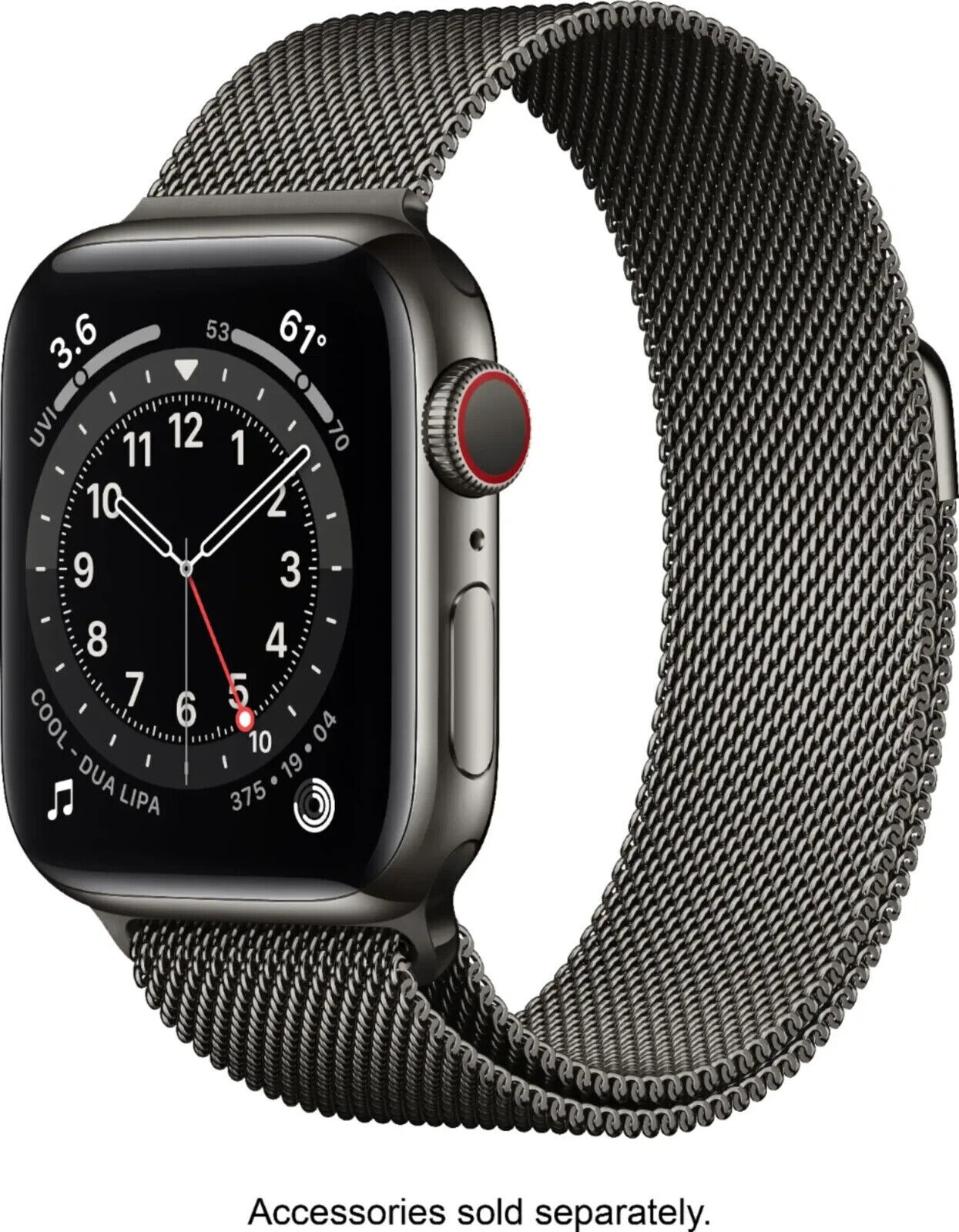 Apple Watch Series 6 GPS + LTE 40MM Graphite Steel Case Milanese Loop MG2U3LL/A.