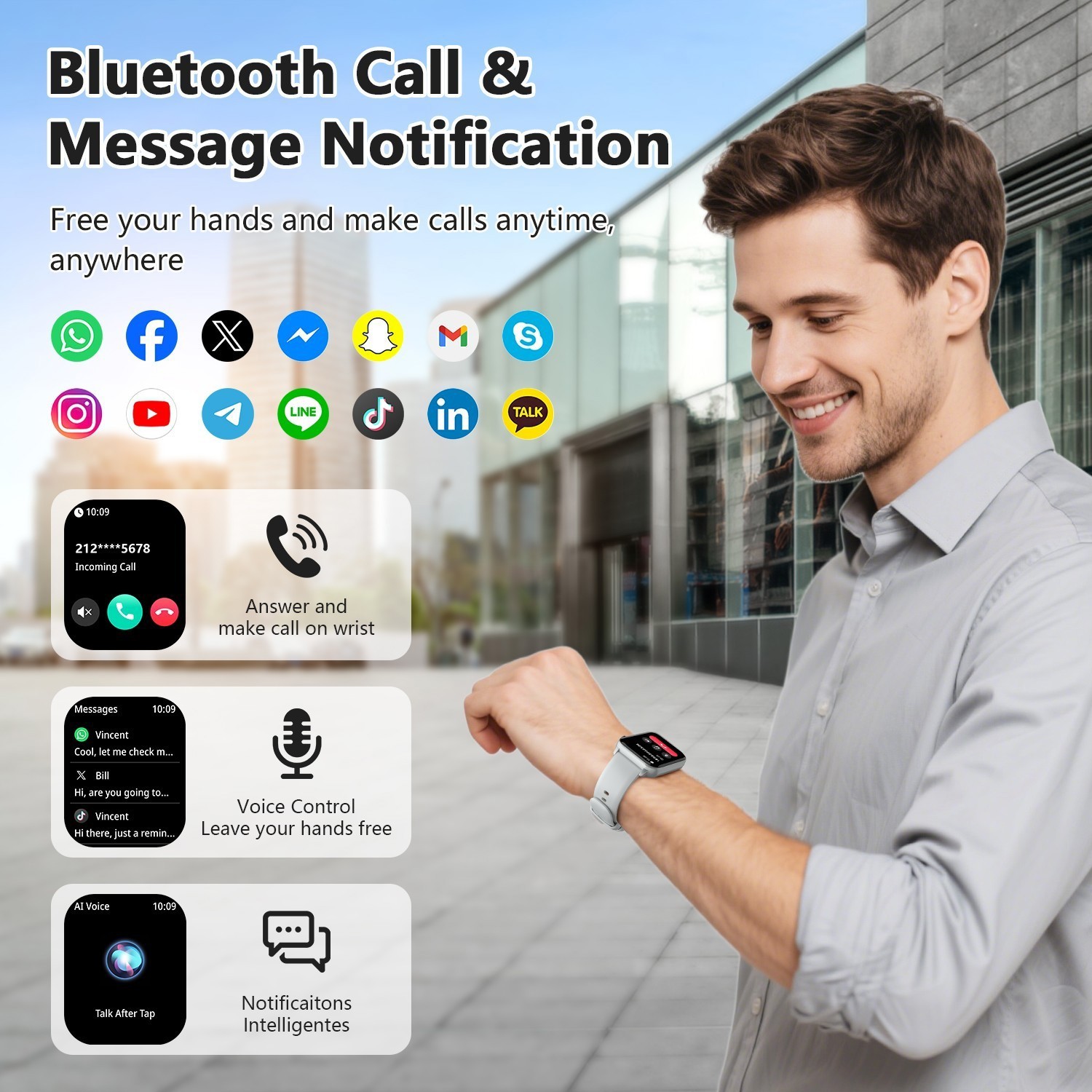 smart watch For Android Women Waterproof Smartwatch Bluetooth fitness tracker US