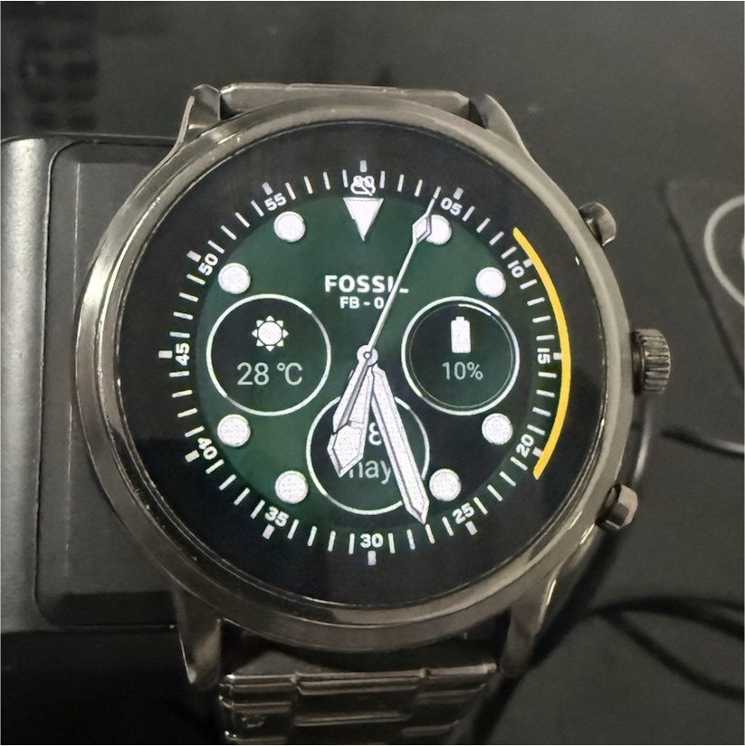 Fossil Silver Stainless Steel Smart Watch 44mm Wear OS Fitness Tracker Alarm