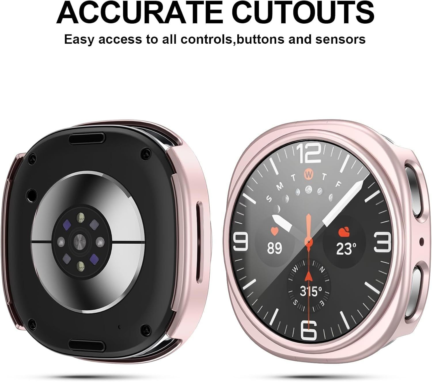 6+6 Pack Full Coverage Tempered Glass & Hard PC Case for Galaxy Watch 8 44mm