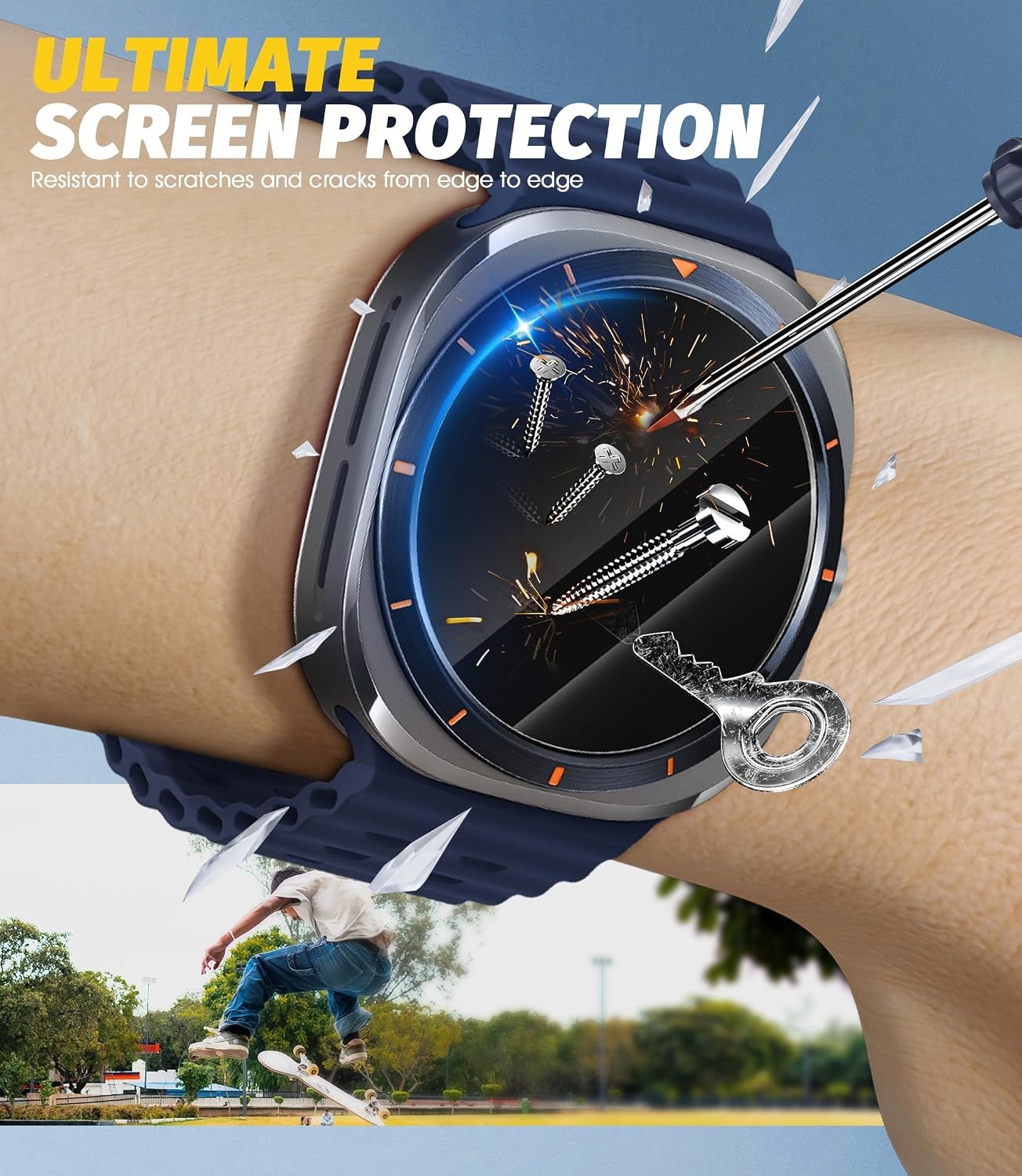 3 Pack Tempered Glass Screen Protector for Samsung Galaxy Watch 8 Ultra 47mm