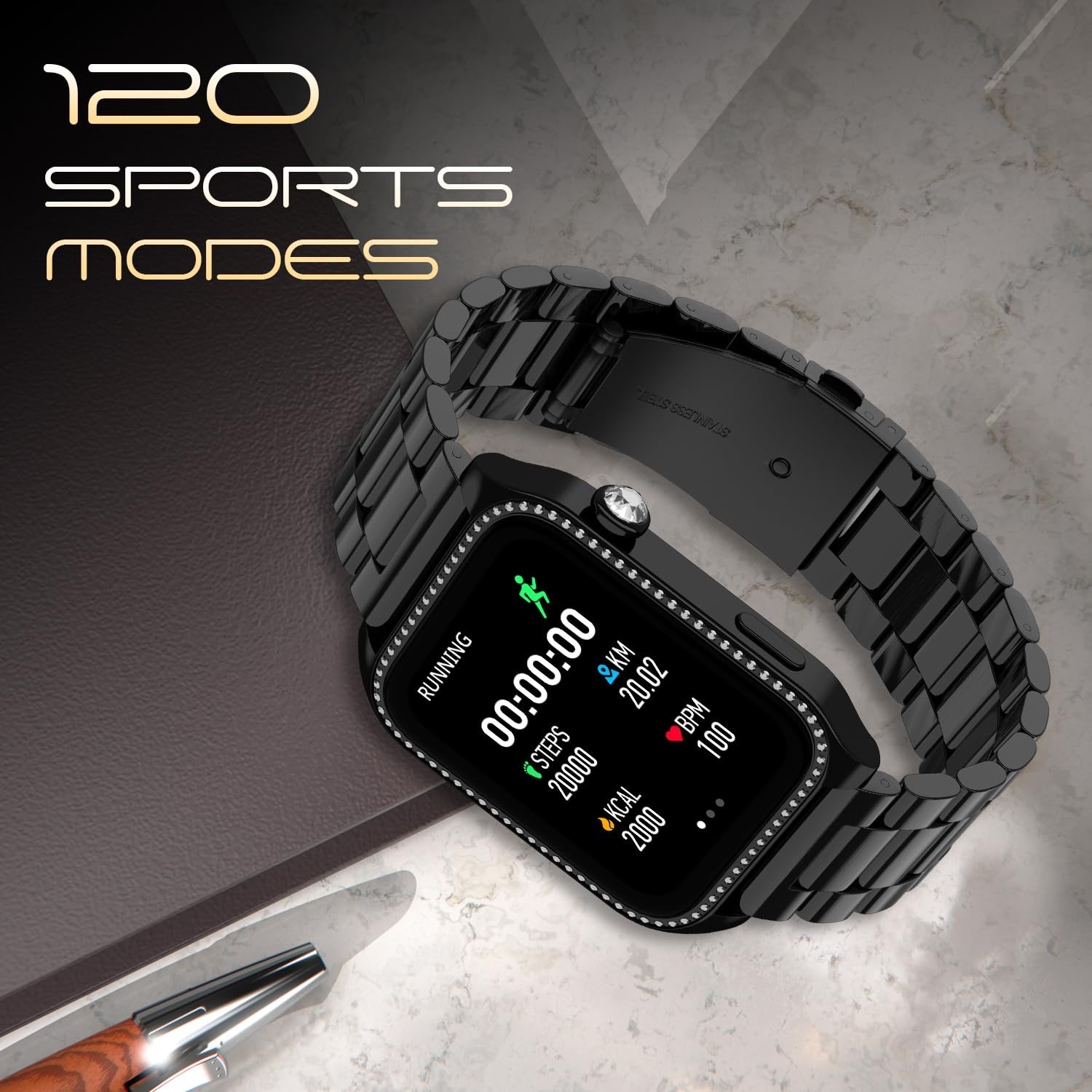 Fire-Boltt Xelor Stainless Steel Smart Watch. 1.78″ AMOLED | Bluetooth Calling