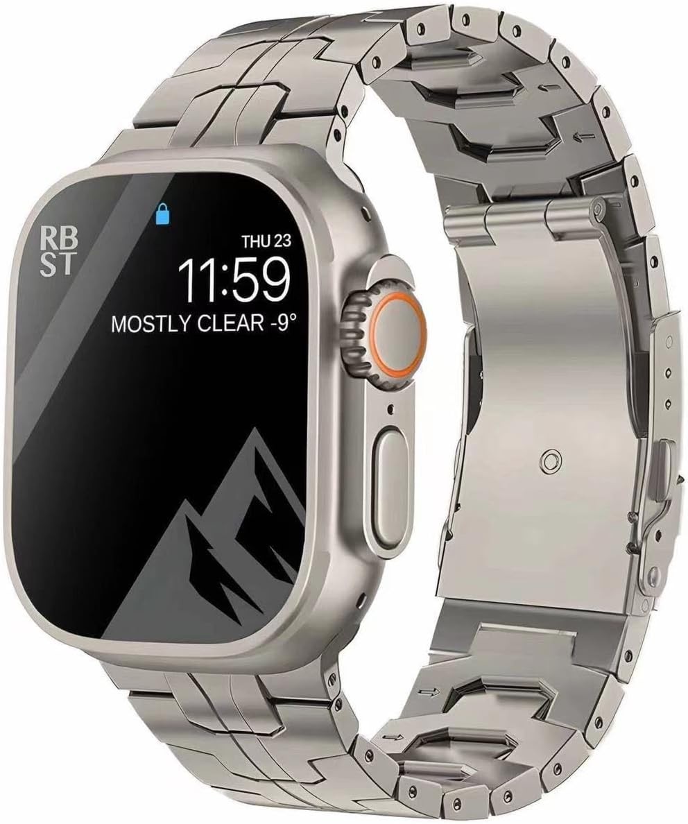 Titanium Strap Compatible with Apple Watch 46mm Series 10 Ultra 2 Black 38mm